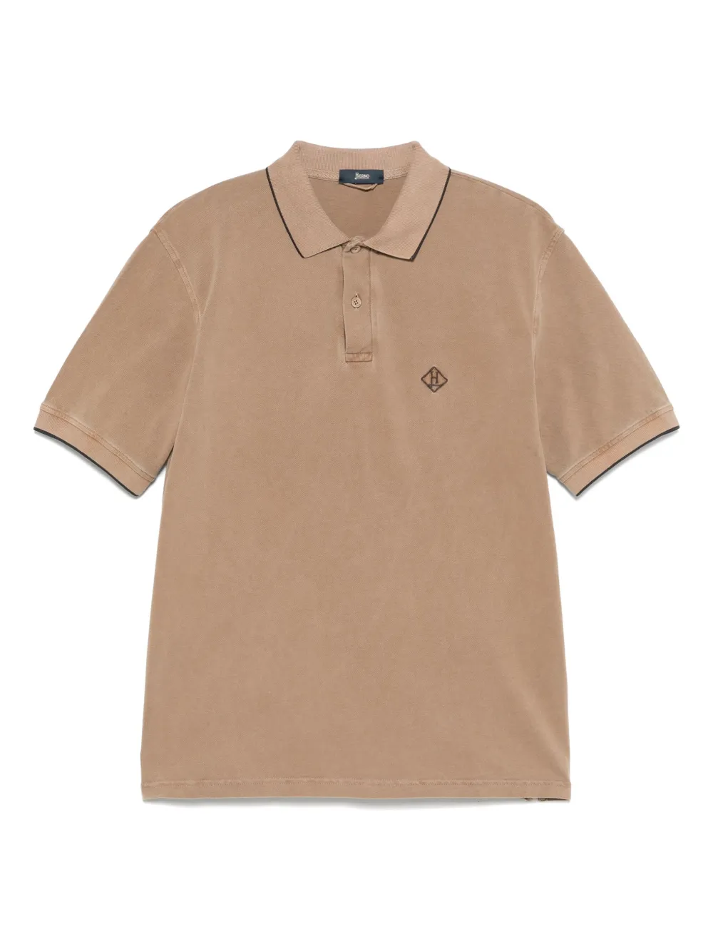 Herno logo-embroidered polo shirt | Brown | Image 1