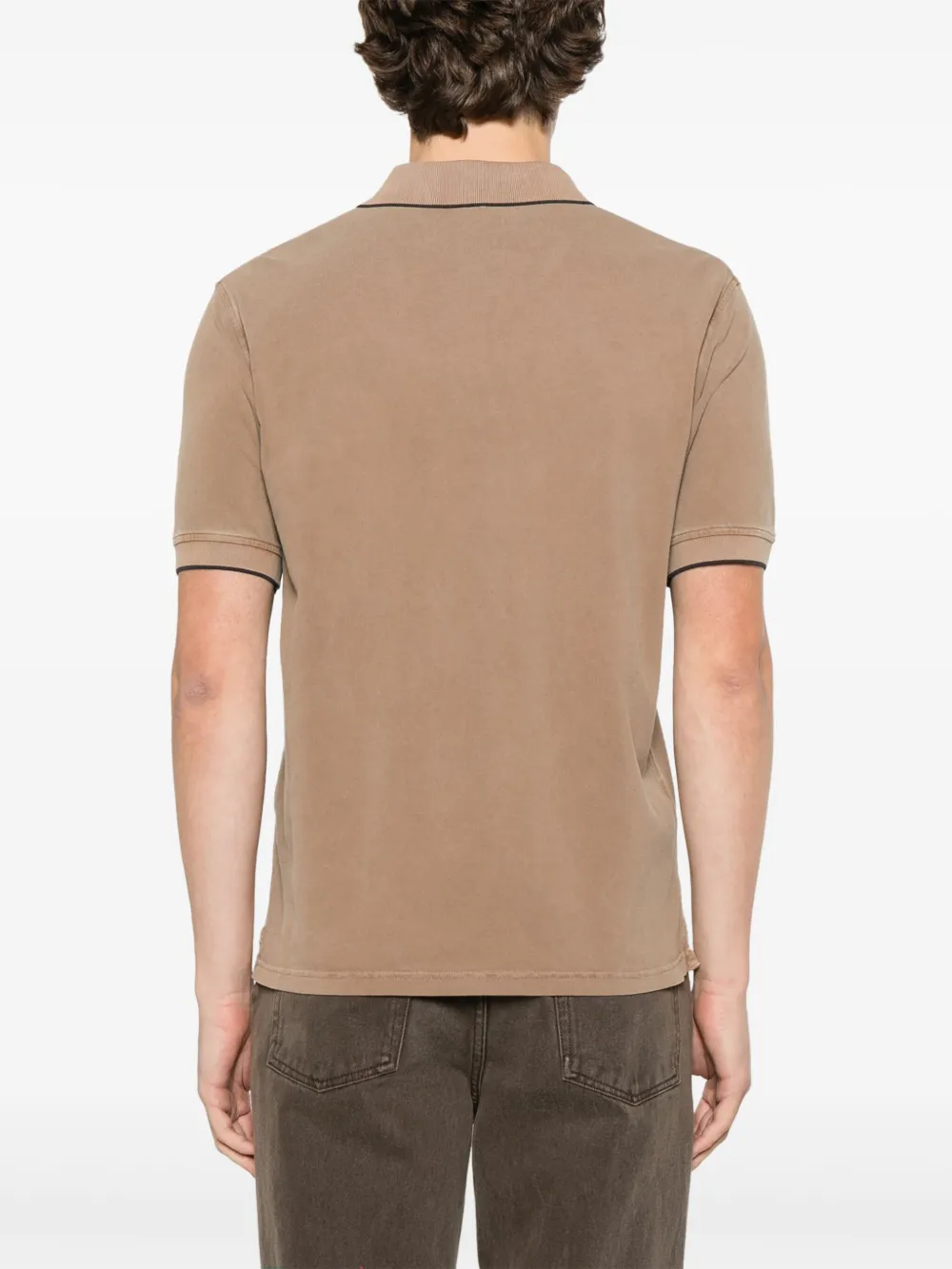 Herno Poloshirt met geborduurd logo Bruin