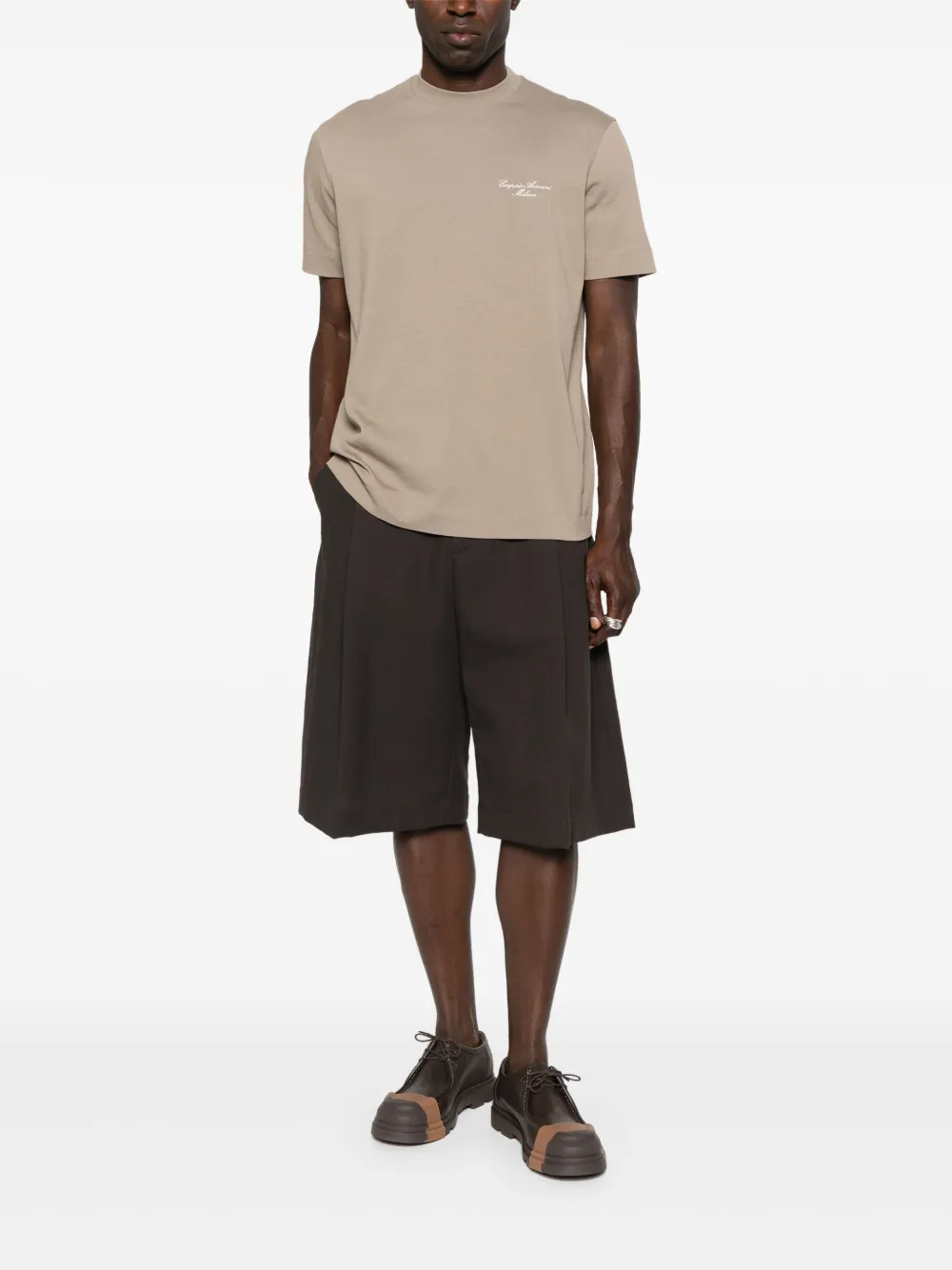 Emporio Armani T-shirt met geborduurd logo Groen