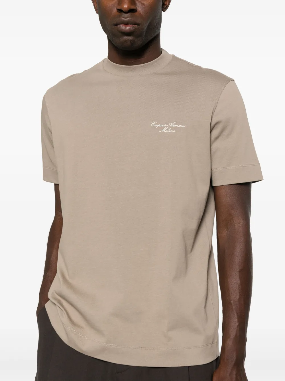 Emporio Armani T-shirt met geborduurd logo Groen