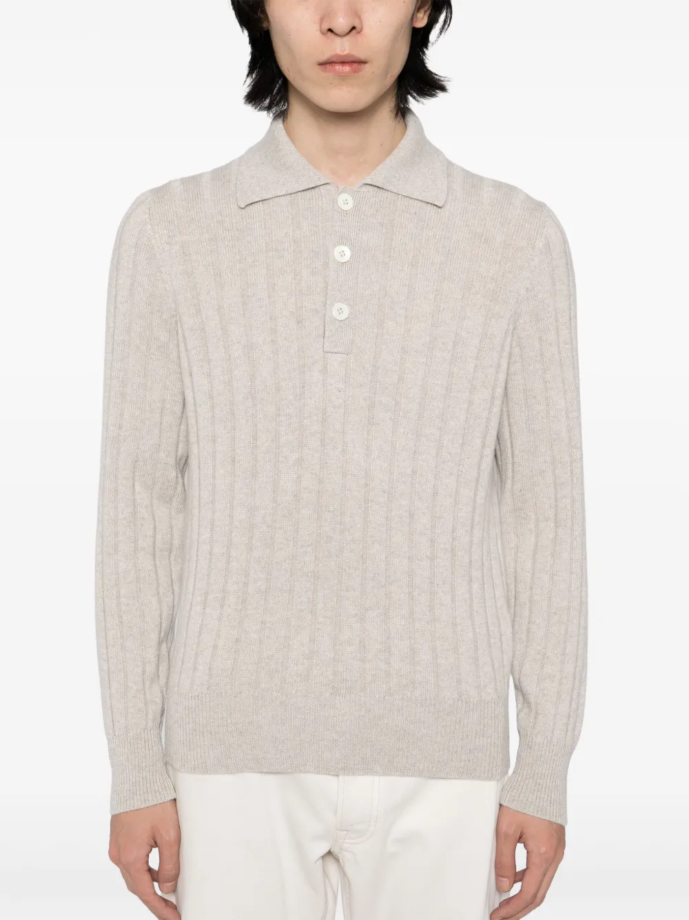Brunello Cucinelli Kasjmier poloshirt Grijs