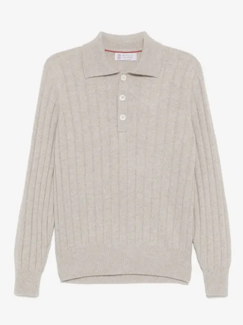 Brunello Cucinelli playera tipo polo de cachemira