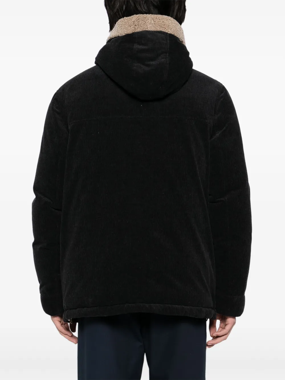 Brunello Cucinelli Corduroy Single Breasted Coat In Black