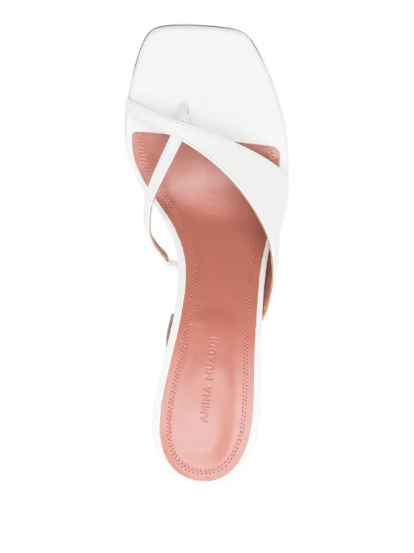 サンダル・ミュール AMINA MUADDI KIMGLASSSANDAL95 Sandals White Kim 95 sandals in white - Amina Muaddi | Mytheresa