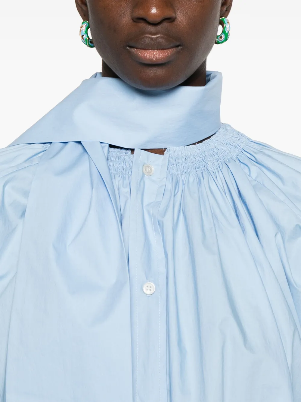 Plan C Midi-jurk met sjaaldetail Blauw