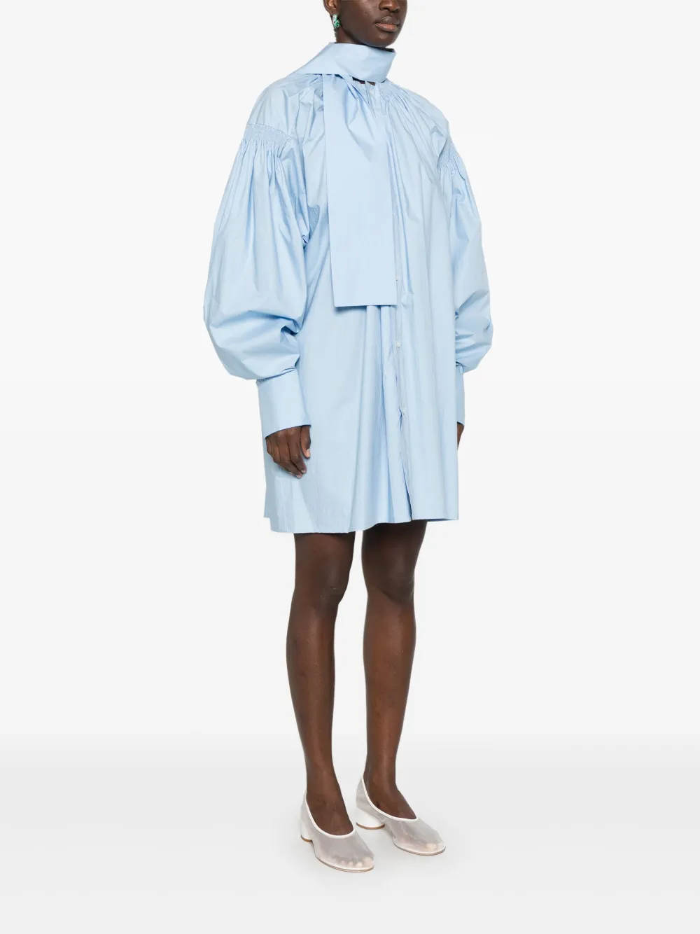 Plan C Midi-jurk met sjaaldetail Blauw