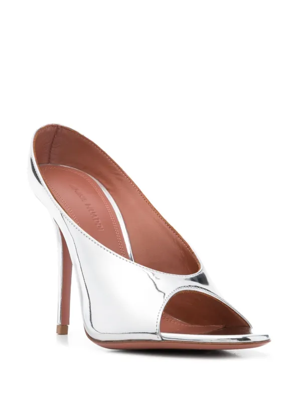 【関税込み】Amina Muaddi シルバー Adut 105 ヒールサンダル Amina Muaddi Anok 105mm サンダル | シルバートーン | FARFETCH JP