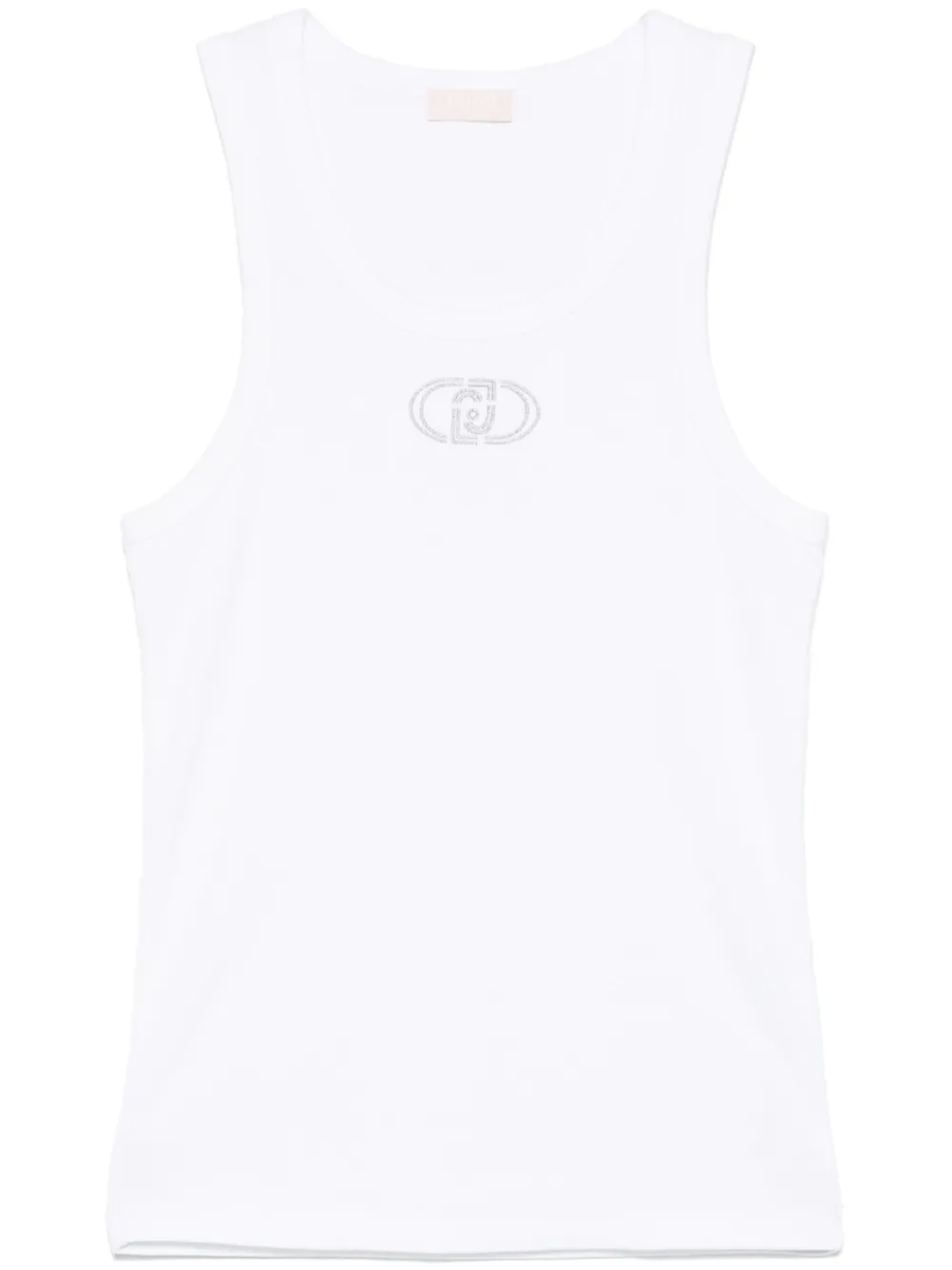 logo-embroidered tank top