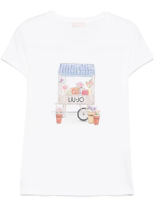 T-shirt à ornements strassés - LIU JO - Modalova