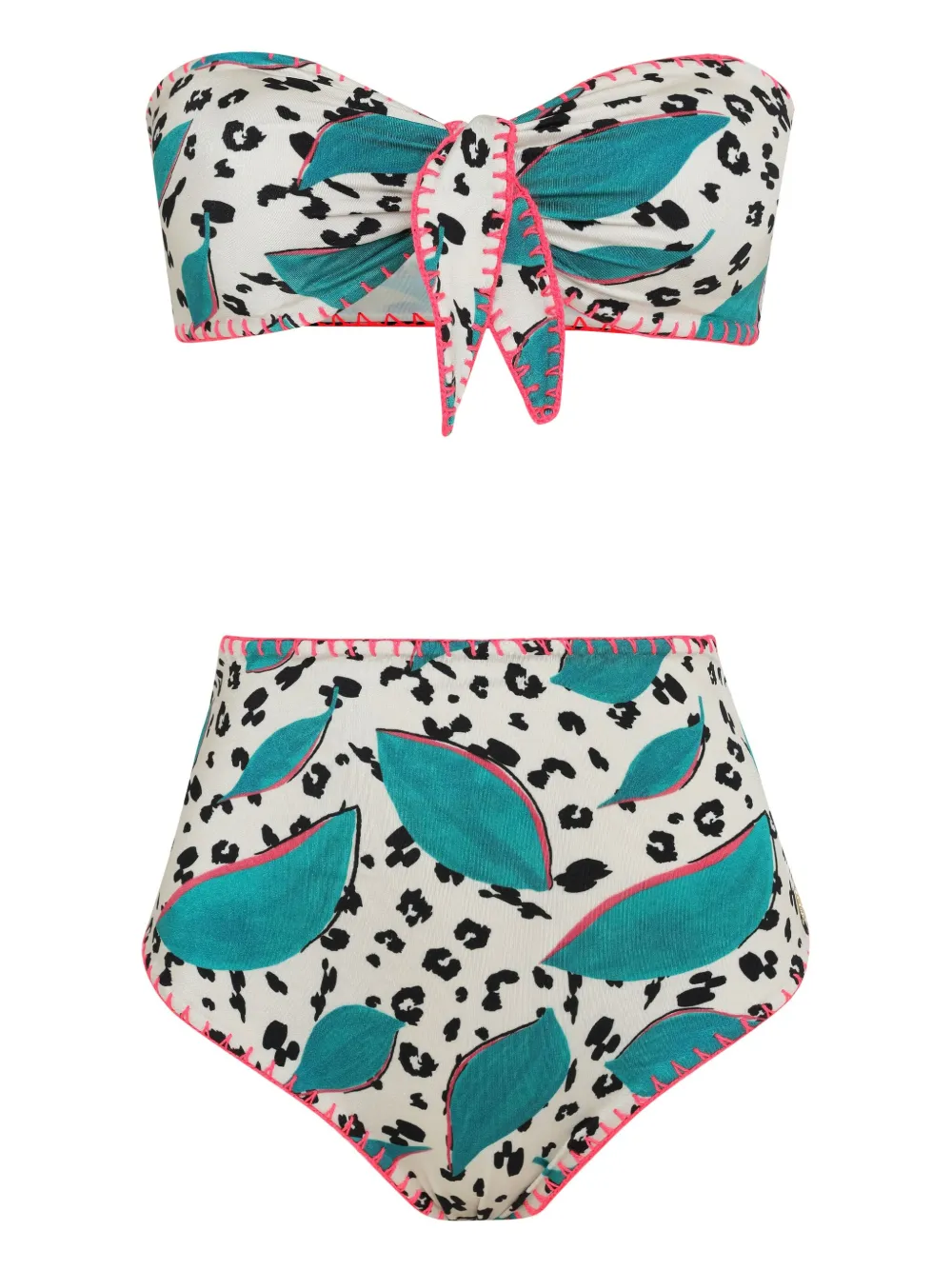 graphic-print bikini set