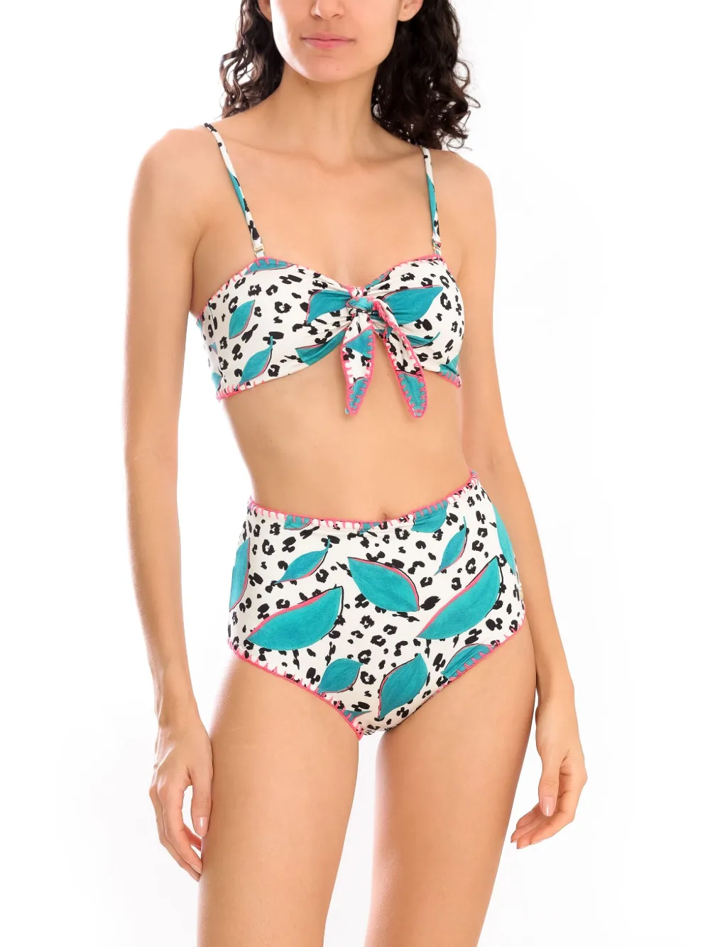 Brigitte Graphic-print Bikini Set In White