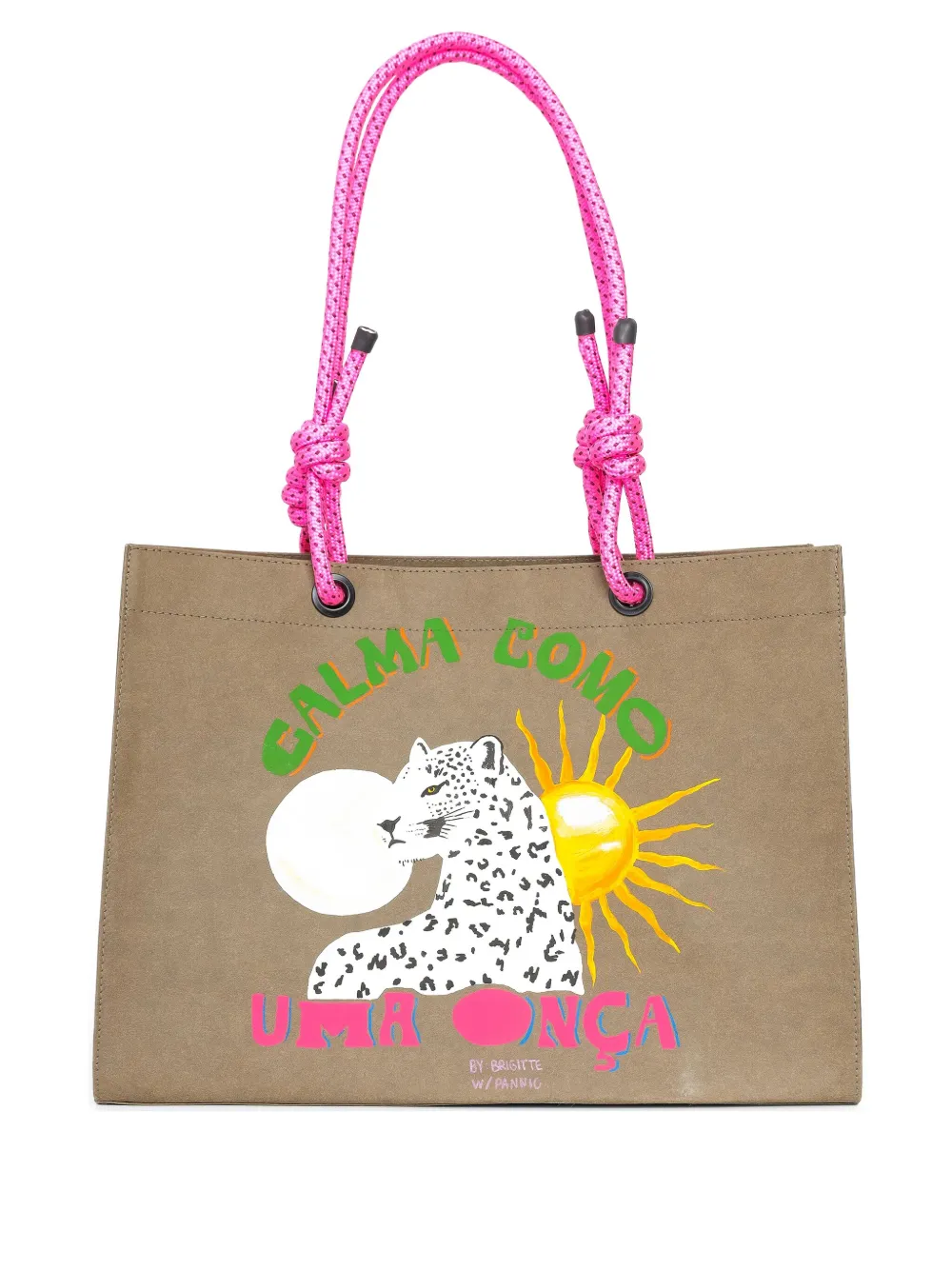 graphic-print beach bag