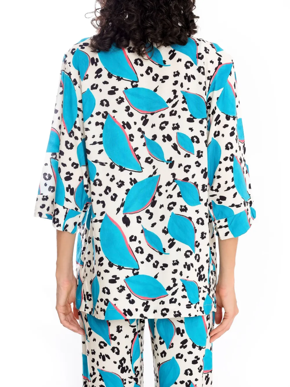 Brigitte Wikkeljas met print Wit