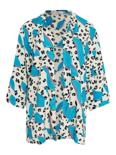 Brigitte graphic-print kimono