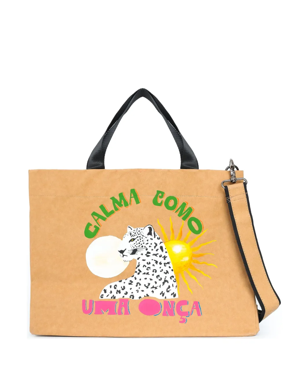 graphic-print beach bag