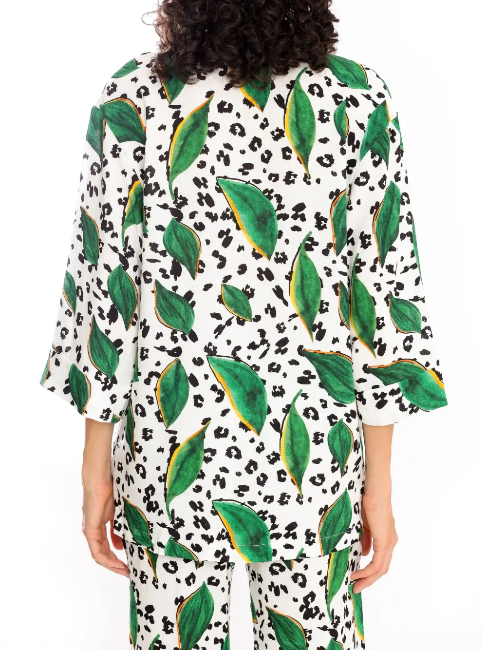 Brigitte Wikkeljas met print Wit