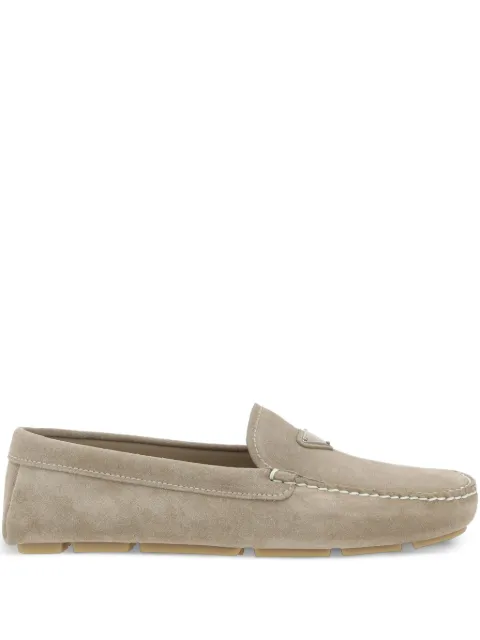 Prada triangle logo loafers