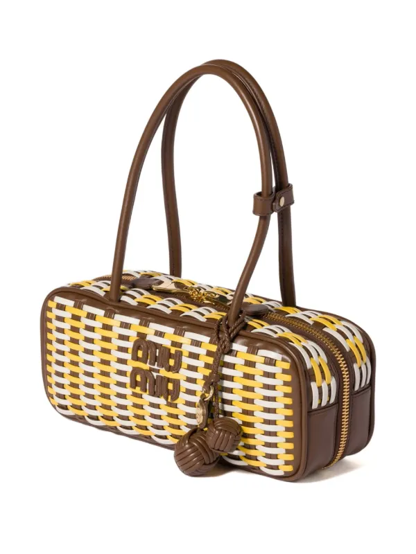 Miu Miu ´Beau woven-effect Tote Bag | Brown | FARFETCH