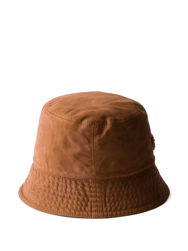 Prada Cotton Bucket Hat Brown FARFETCH