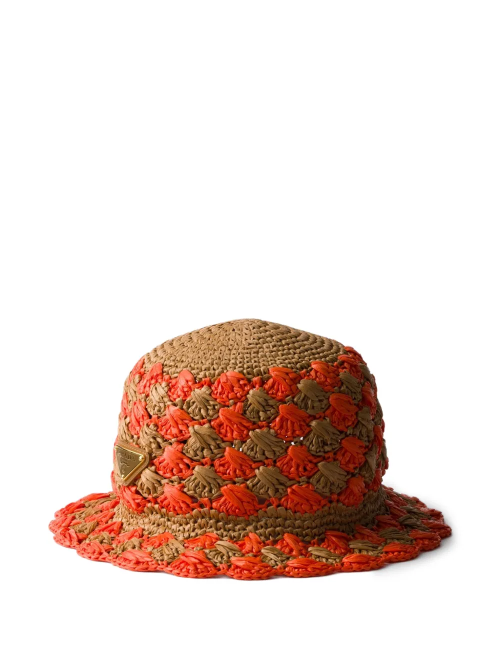 Prada crochet-knit bucket hat | Orange | Image 1
