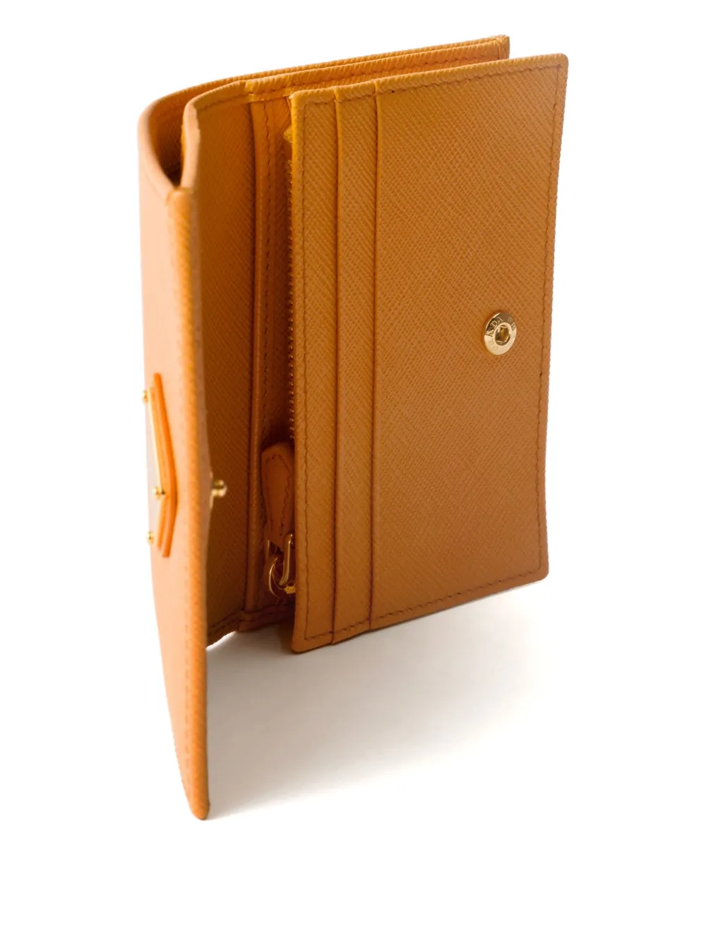 Prada Saffiano leren portemonnee Oranje