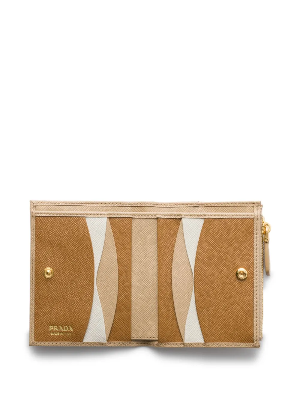 Prada Saffiano leren portemonnee Beige