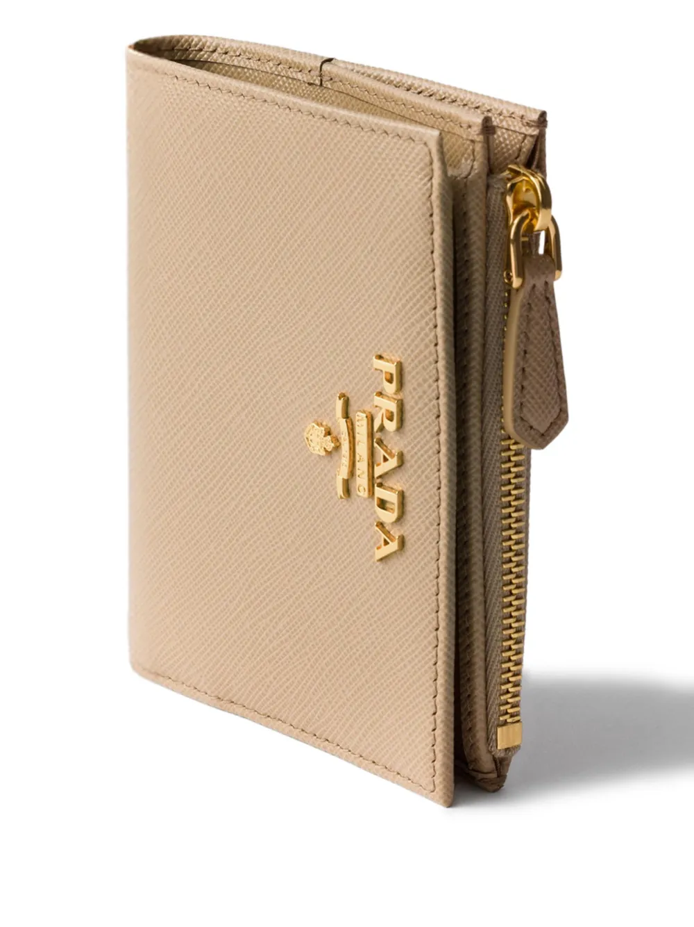 Prada Saffiano leren portemonnee Beige