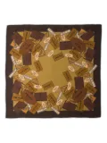 Prada Heritage-print twill scarf - Brown