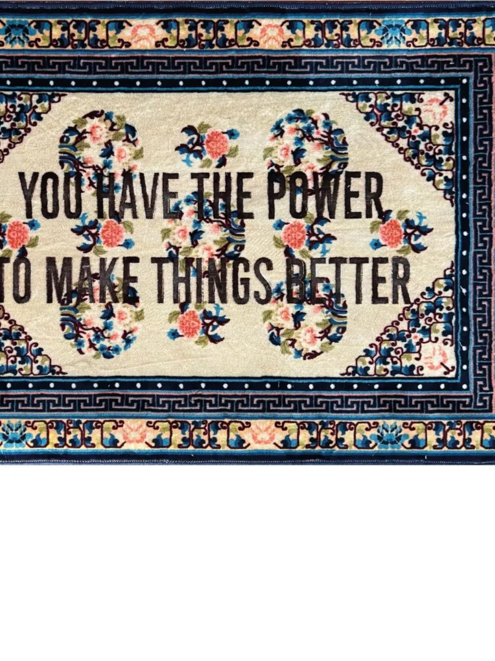 Seletti You Have The Power Rug In Blue