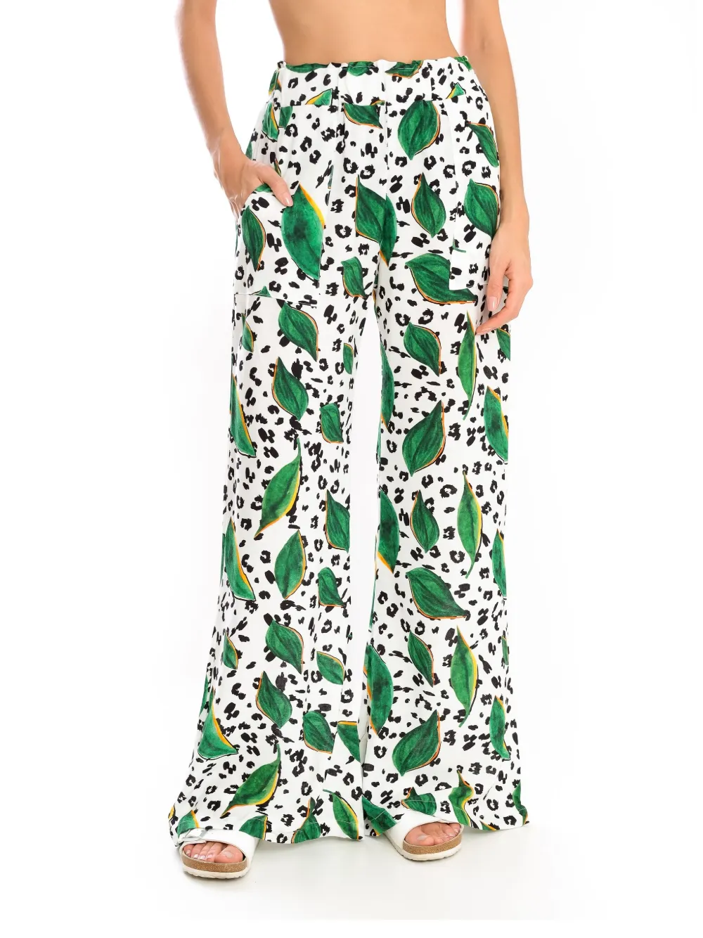 Brigitte Broek met grafische print Wit