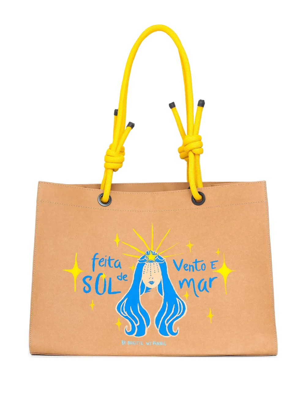 graphic-print beach bag