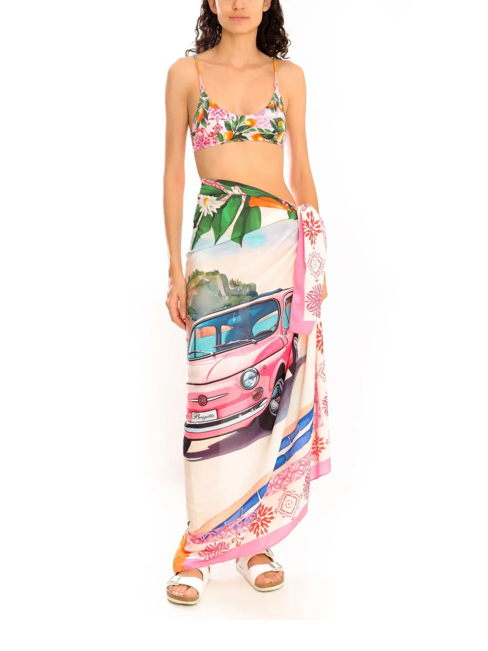 Brigitte Strandtuniek met print Roze
