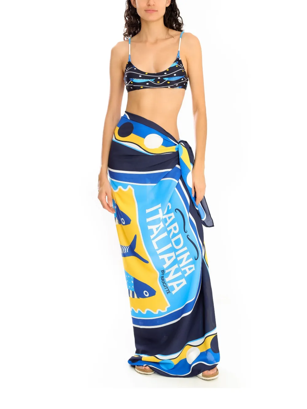 Brigitte Strandtuniek met print Blauw
