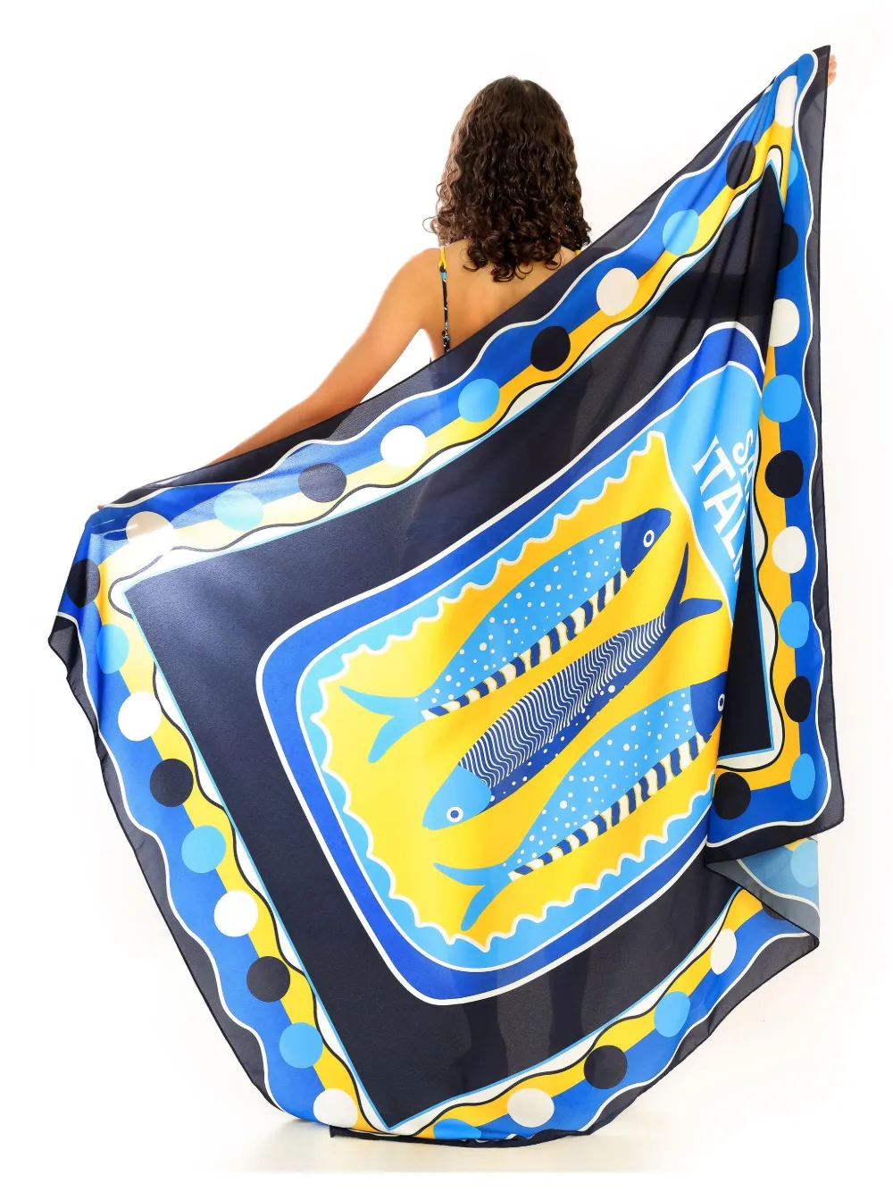 Brigitte Strandtuniek met print Blauw