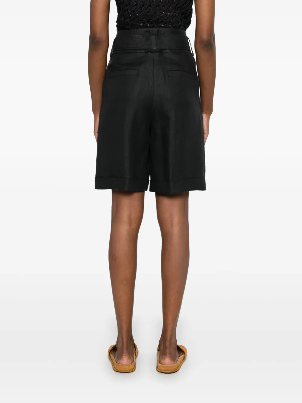 Peserico Shorts met geplooid detail Blauw
