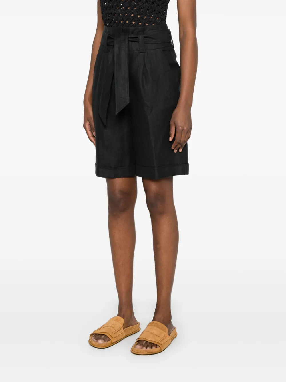Peserico Shorts met geplooid detail Blauw
