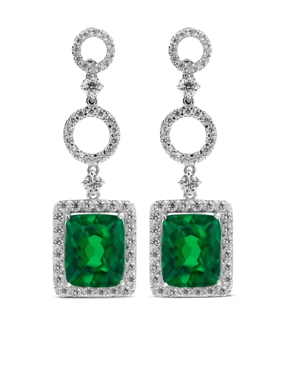 JUWELINA PARIS STERLING SILVER RUBAIN EARRINGS