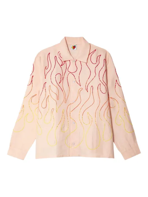 Sky High Farm flame-pattern shirt