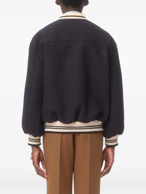 Valentino Garavani button-up Varsity Jacket | Blue | FARFETCH