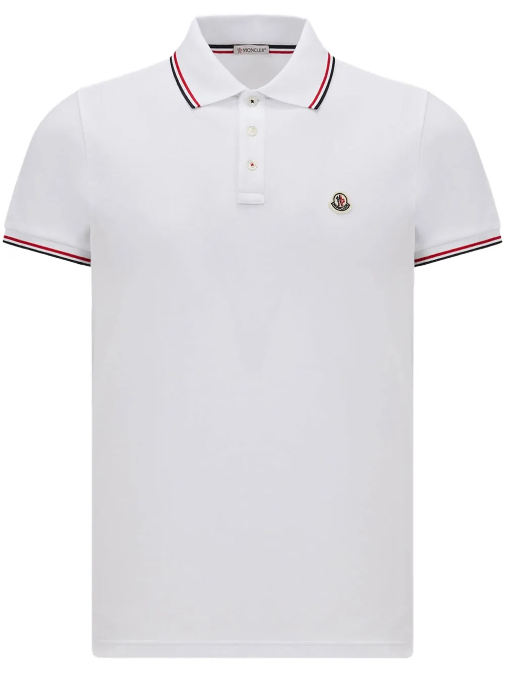 Moncler cotton polo shirt Wit