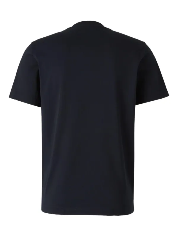 【関税込み】Moncler ネイビー フェードロゴ コットン Tシャツ Moncler コットン Tシャツ | ブルー | FARFETCH JP