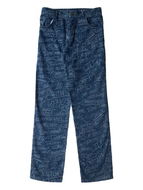 Sky High Farm KS graffiti-print "Blue" jeans