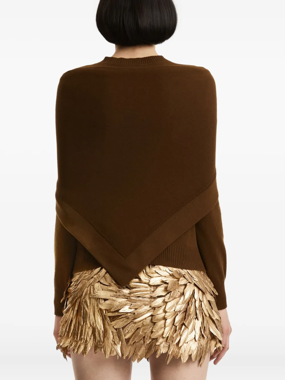 Oscar de la Renta Trui met sjaaldetail Bruin