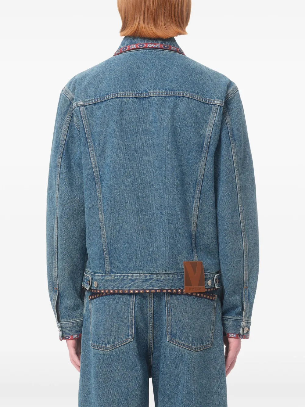 Valentino Garavani Denim jack met print afwerking Blauw