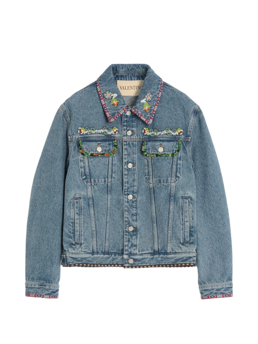 Valentino Garavani Giacca denim con stampa - Blu