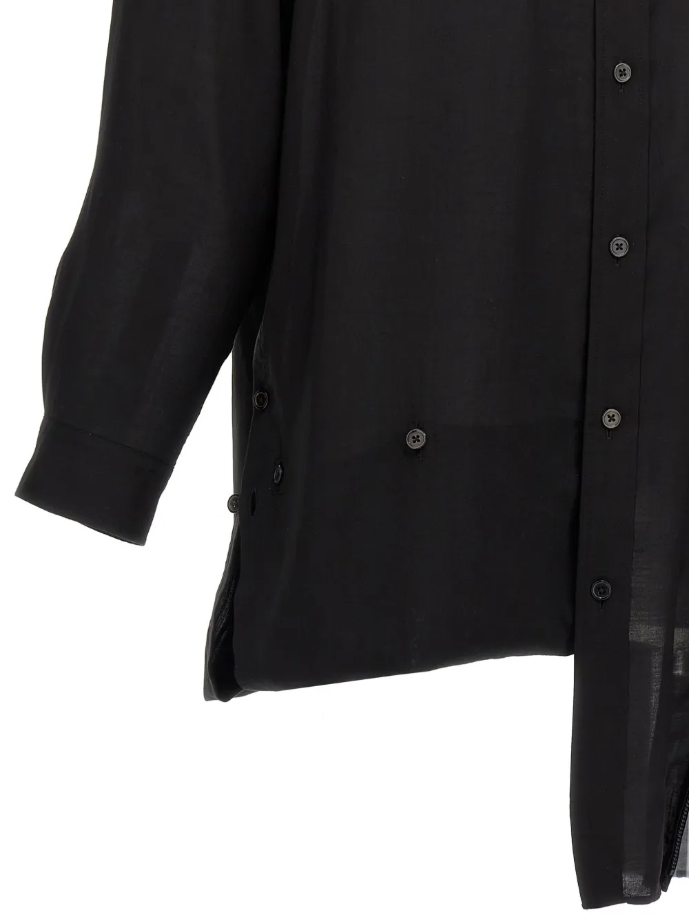 Yohji Yamamoto T-shirt met verlaagde schouders Zwart