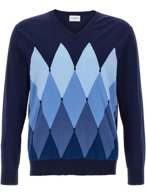 Ballantyne argyle-check jumper