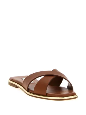 AQUAZZURA ブラック スエード サンダル PLAKTON｜クロスレザー フラット サンダル 266048-kk - Piu di