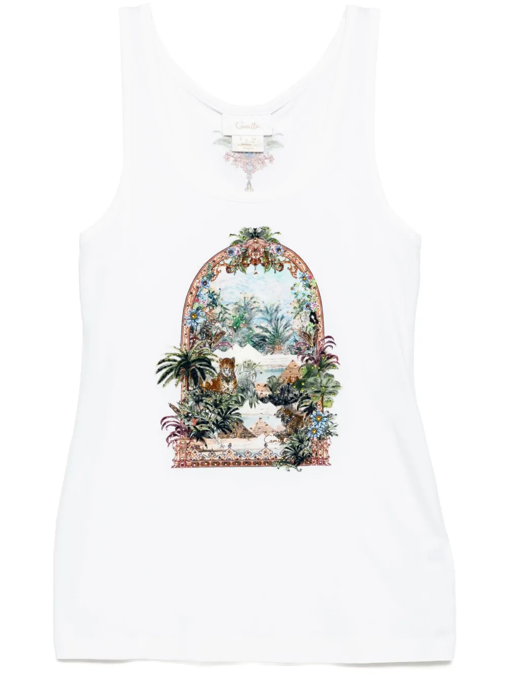Camilla Jersey Scoop-neck Tank Top In Neutrals
