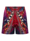 Camilla elastic-waist swim shorts - Red